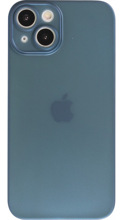 Coque iPhone 14 Plus - plastique ultra fin semi-transparent mat - Bleu