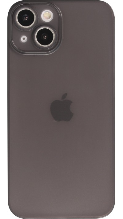 Coque iPhone 15 - plastique ultra fin semi-transparent mat - Noir