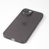Coque iPhone 14 - plastique ultra fin semi-transparent mat - Noir