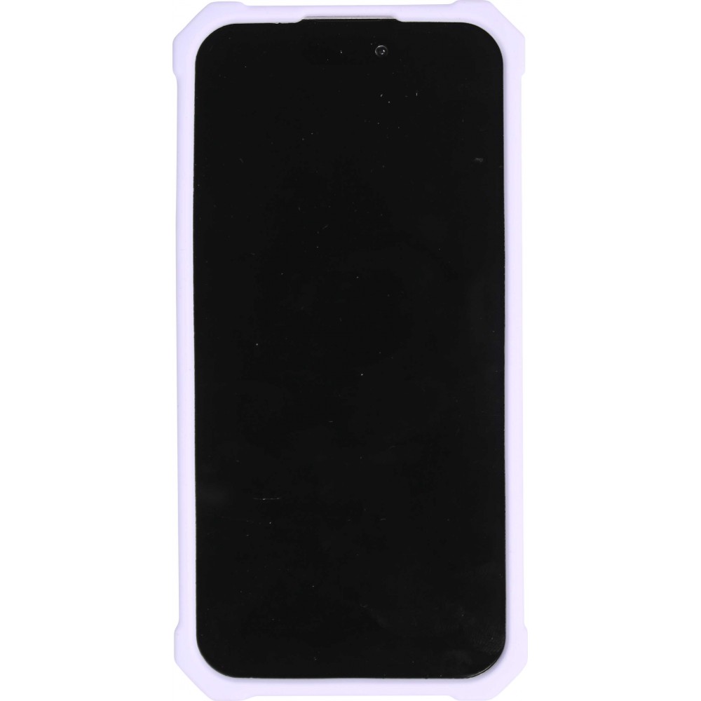 Coque iPhone 14 - Case épais en silicone avec des trous pour les stickers à fixer - Bleu clair