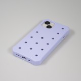 Coque iPhone 14 - Case épais en silicone avec des trous pour les stickers à fixer - Bleu clair