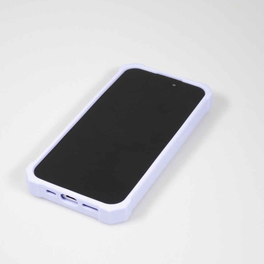 Coque iPhone 14 - Case épais en silicone avec des trous pour les stickers à fixer - Bleu clair