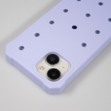 Coque iPhone 14 - Case épais en silicone avec des trous pour les stickers à fixer - Bleu clair