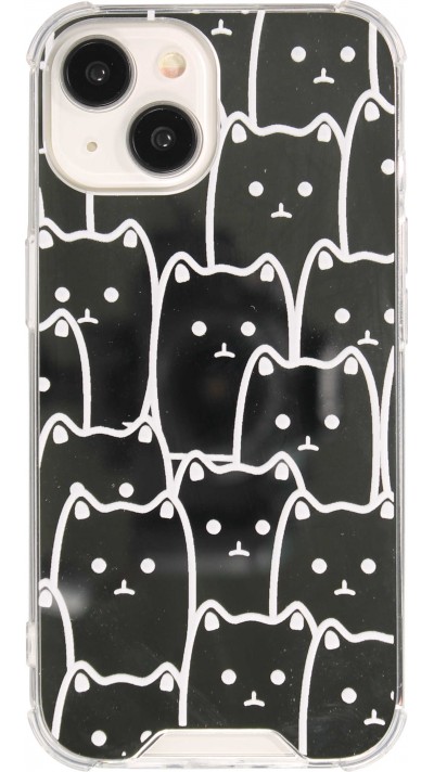 Coque iPhone 15 - Gel bumper chat miroir - Transparent