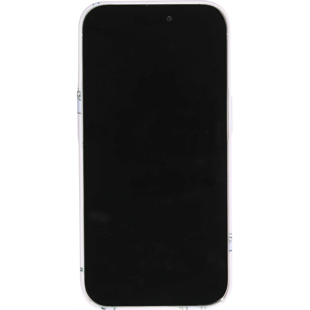 Coque iPhone 15 - Plastique glossy petit dinosaure - Violet clair