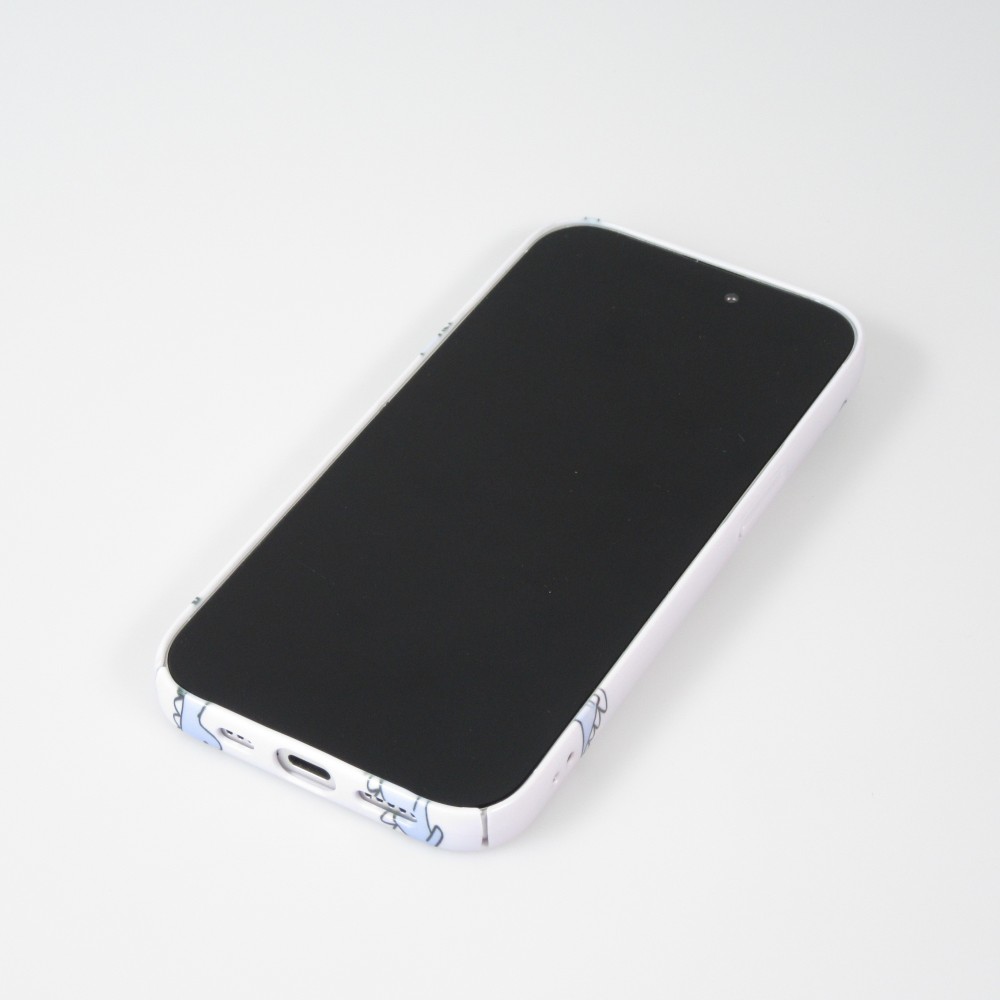 Coque iPhone 15 - Plastique glossy petit dinosaure - Violet clair
