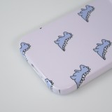 Coque iPhone 15 - Plastique glossy petit dinosaure - Violet clair