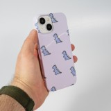 Coque iPhone 15 - Plastique glossy petit dinosaure - Violet clair