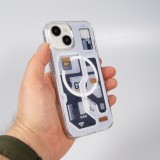 iPhone 15 Case Hülle - Gummi Silikon Machine Armor Type-G20 MagSafe - Hellblau