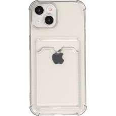 Coque iPhone 13 - Gel silicone bumper super flexible avec porte-carte transparent - Gris