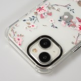 Coque iPhone 15 - Gel silicone rigide avec coins renforcés cerisier en fleur - Transparent