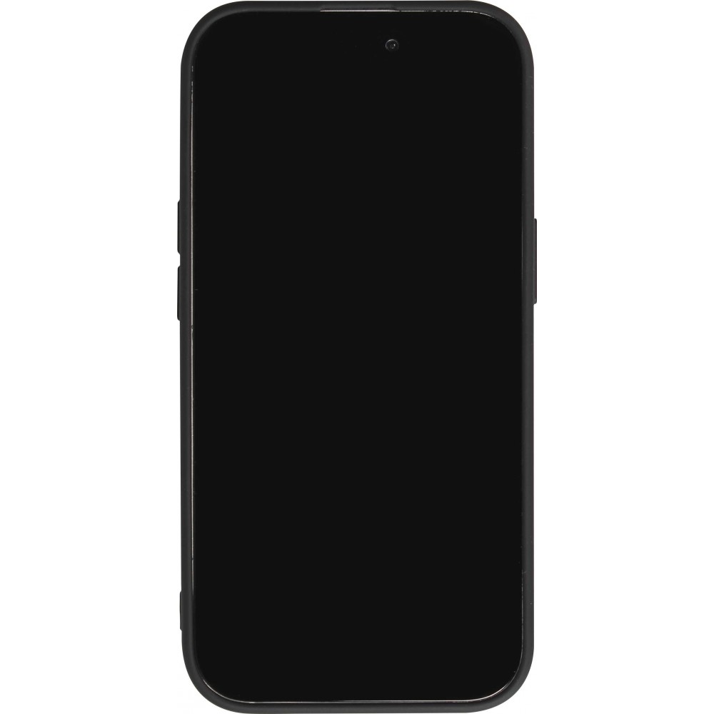 Coque iPhone 15 - Gel silicone souple - Rainbow in the clouds - Noir