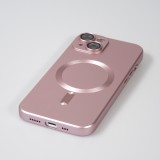 Coque iPhone 15 Plus - Gel souple avec vitre de protection caméra MagSafe - Rose