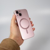 Coque iPhone 15 Plus - Gel souple avec vitre de protection caméra MagSafe - Rose