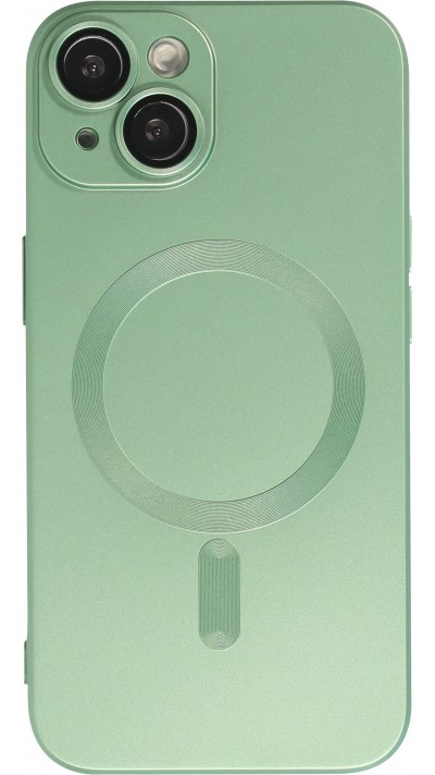 Coque iPhone 15 Plus - Gel souple avec vitre de protection caméra MagSafe - Vert