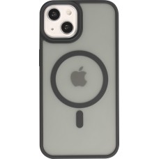 Coque iPhone 14 - Jelly cover glass semi-transparente MagSafe - Black