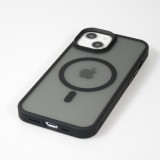 Coque iPhone 14 - Jelly cover glass semi-transparente MagSafe - Black