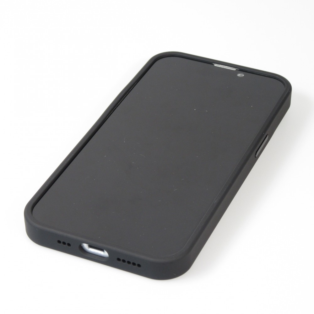 Coque iPhone 14 - Jelly cover glass semi-transparente MagSafe - Black