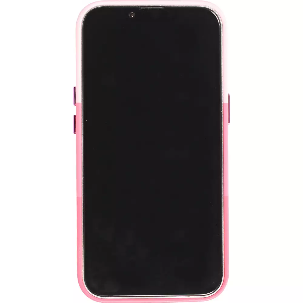 iPhone 13 Pro Max Case Hülle - Stylisches tricolor Cover mit Leder-Look - Rosa