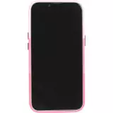 iPhone 13 Pro Max Case Hülle - Stylisches tricolor Cover mit Leder-Look - Rosa