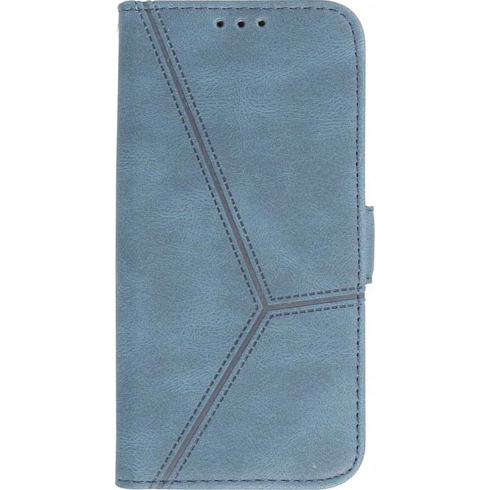 Coque iPhone 14 Pro Max - Flip Géometrique - Bleu complet