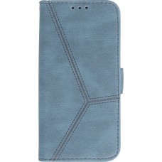 Coque iPhone 14 Pro Max - Flip Géometrique - Bleu complet