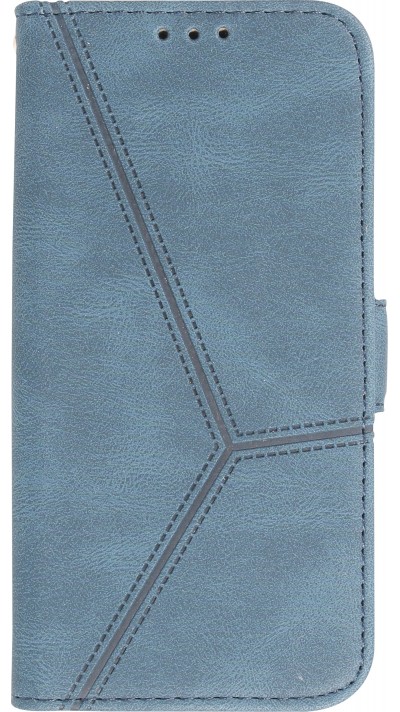 Coque iPhone 14 Pro Max - Flip Géometrique - Bleu complet