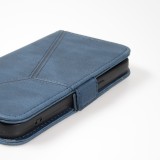 Coque iPhone 14 Pro Max - Flip Géometrique - Bleu complet