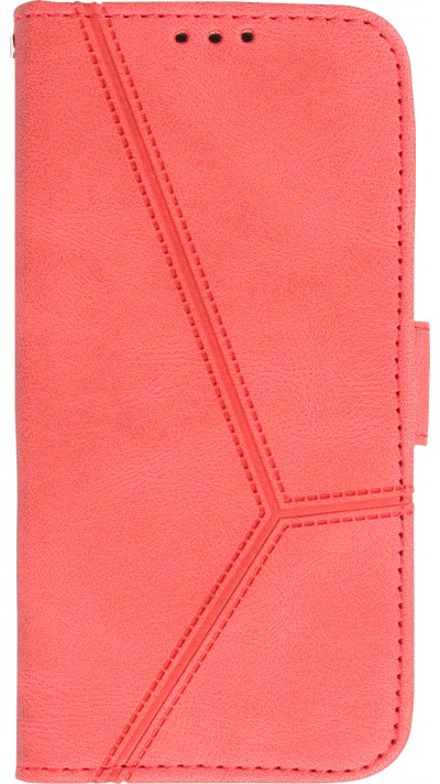 Coque iPhone 14 Pro - Flip Géometrique - Rouge complet