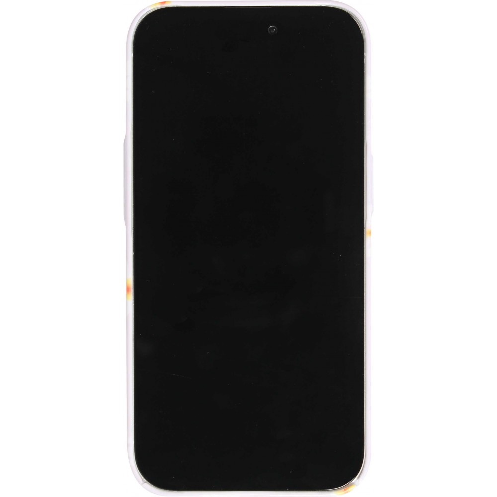 Coque iPhone 15 Pro Max - Plastique glossy petits fleurs - Violet clair