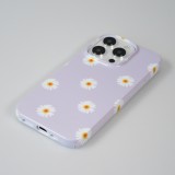 Coque iPhone 15 Pro Max - Plastique glossy petits fleurs - Violet clair