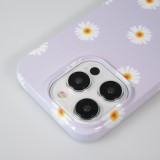 Coque iPhone 15 Pro Max - Plastique glossy petits fleurs - Violet clair