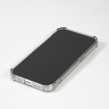 Coque iPhone 14 Pro - Gel silicone bumper super flexible avec porte-carte transparent - Gris