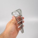 Coque iPhone 14 Pro - Gel silicone bumper super flexible avec porte-carte transparent - Gris