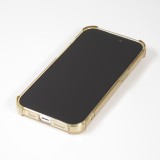 Coque iPhone 14 Pro - Gel silicone bumper super flexible avec porte-carte transparent - Or