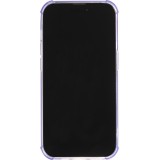 Coque iPhone 14 Pro - Gel silicone bumper super flexible avec porte-carte transparent - Violet