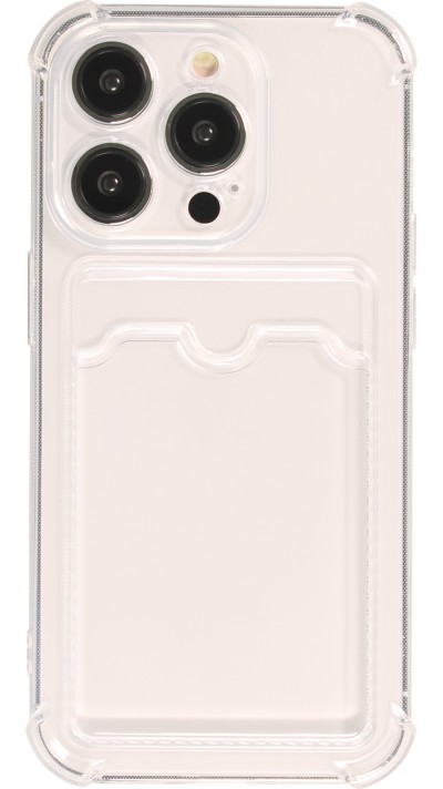 Coque iPhone 14 Pro - Gel silicone bumper super flexible avec porte-carte transparent