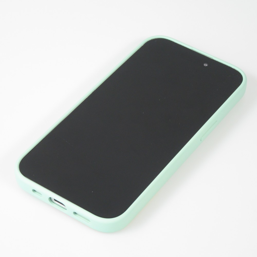 Coque iPhone 15 Pro Max - Gel silicone souple - Be Kind - Vert menthe