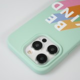 Coque iPhone 15 Pro Max - Gel silicone souple - Be Kind - Vert menthe