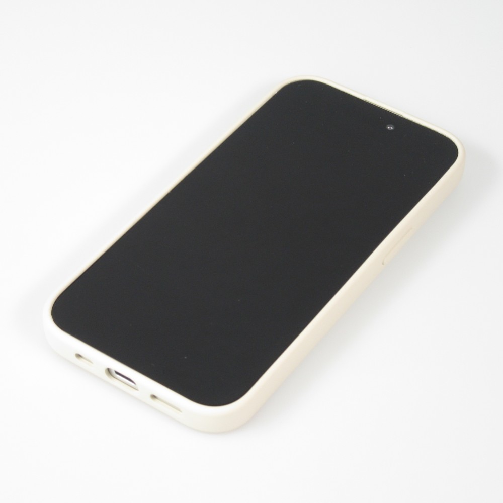 Coque iPhone 14 Pro Max - Gel silicone souple - Relaxed Cat - Beige