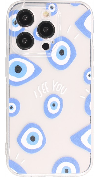 Coque iPhone 14 Pro - Gel silicone transparent motifs artistiques no. 2