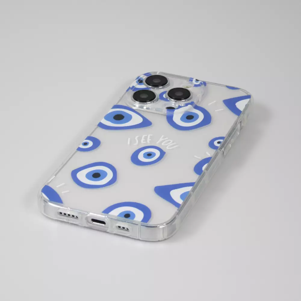 iPhone 14 Pro Case Hülle - Gummi Silikon transparent artistische Muster Nr. 2