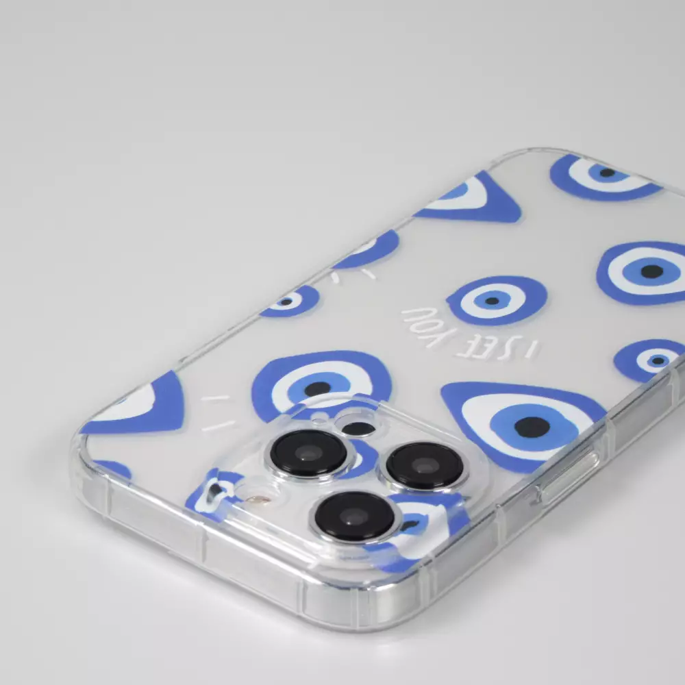 iPhone 14 Pro Case Hülle - Gummi Silikon transparent artistische Muster Nr. 2