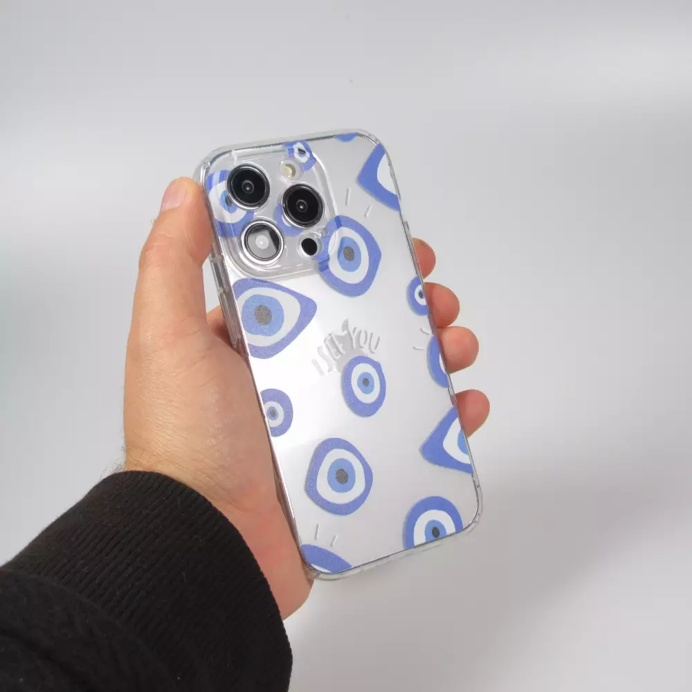 iPhone 14 Pro Case Hülle - Gummi Silikon transparent artistische Muster Nr. 2