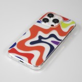 Coque iPhone 15 Pro Max - Gel silicone vagues colorées - Margarita