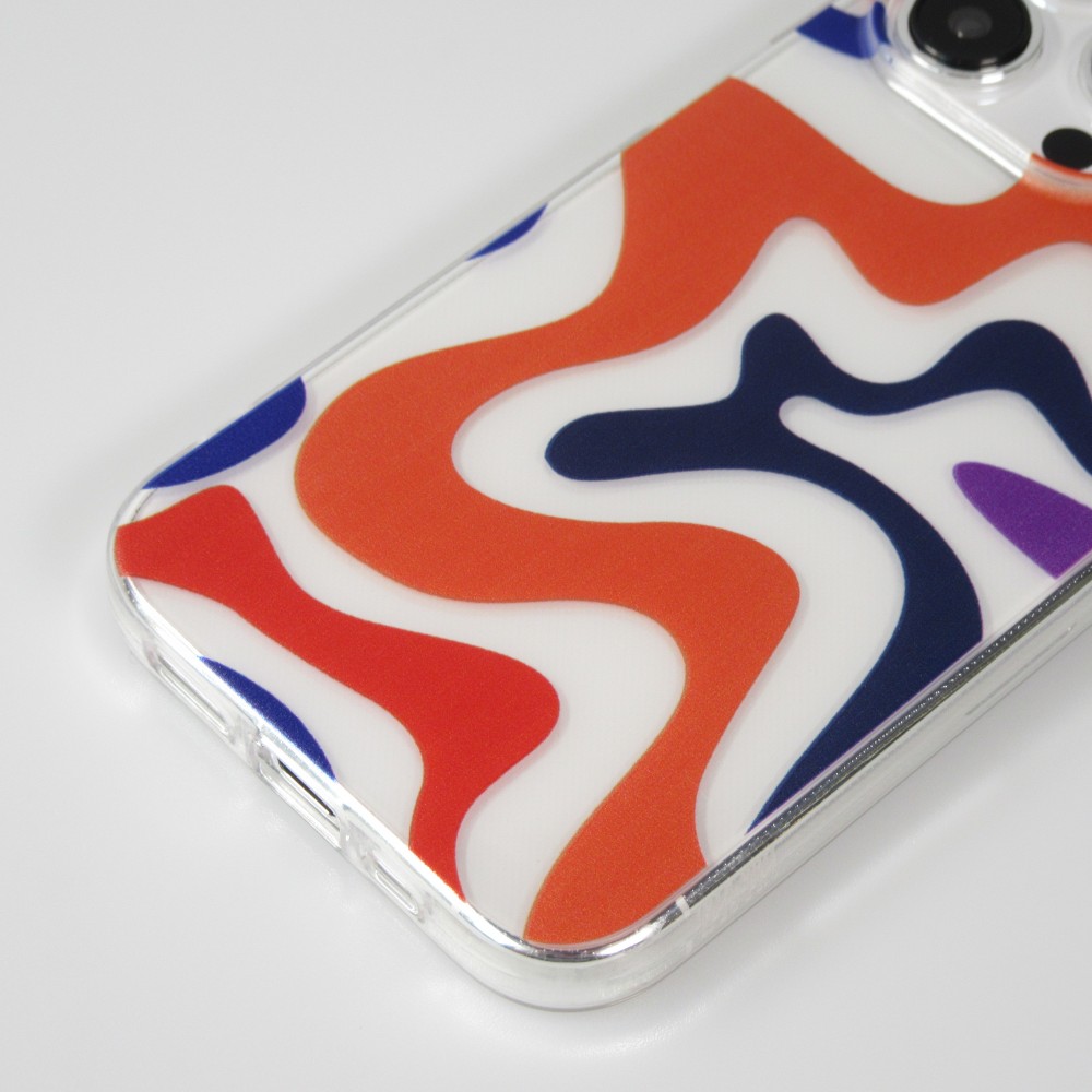 Coque iPhone 15 Pro Max - Gel silicone vagues colorées - Margarita