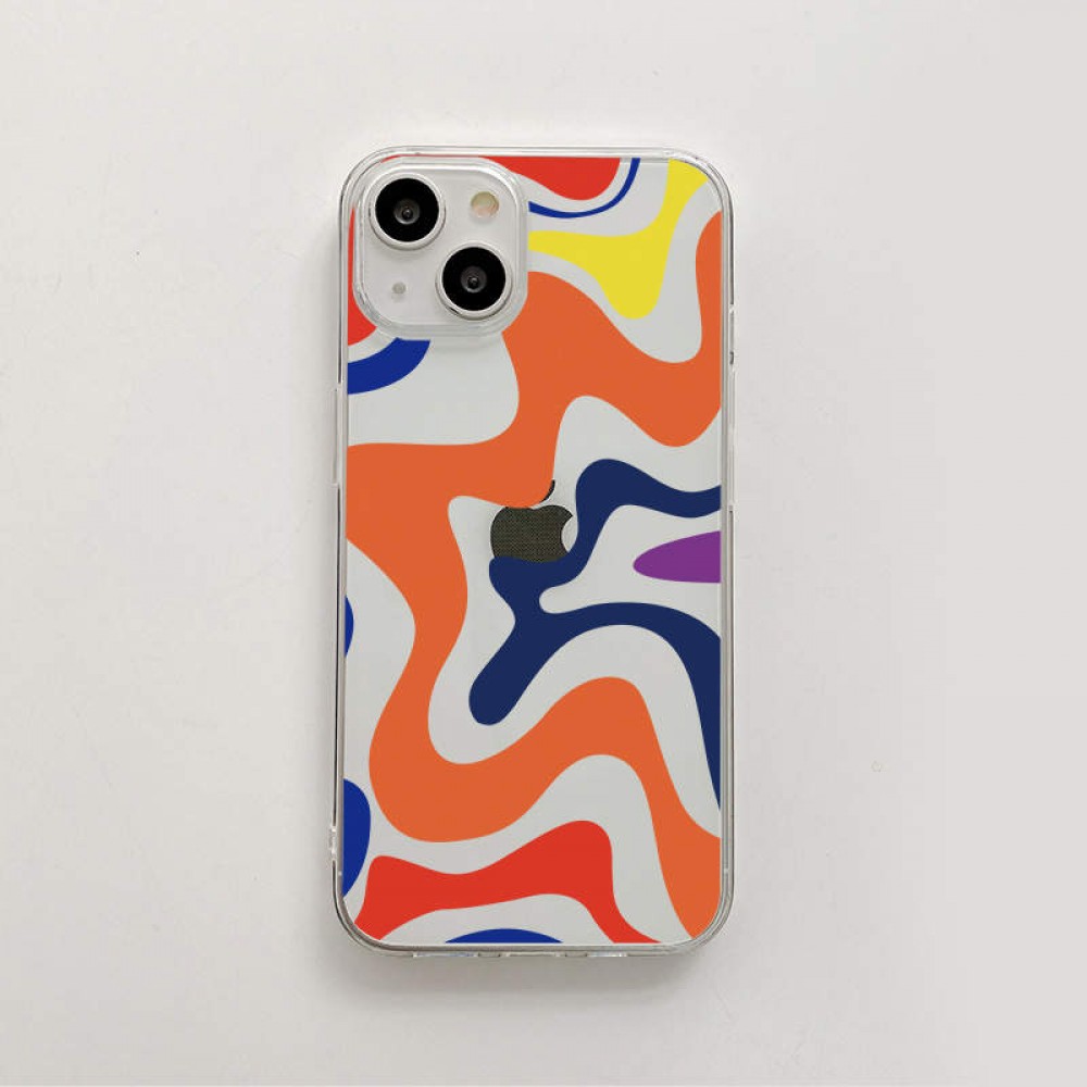 Coque iPhone 15 Pro Max - Gel silicone vagues colorées - Margarita