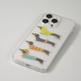 Coque iPhone 15 Pro Max - Gel transparent silicone dogs 4 season - Transparent