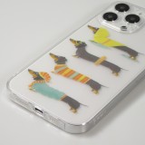 Coque iPhone 15 Pro Max - Gel transparent silicone dogs 4 season - Transparent