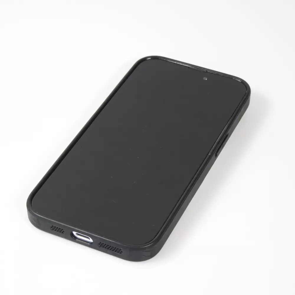 iPhone 13 Pro Max Case Hülle - Glass Marmor mit Silikonrand - Dunkelblau